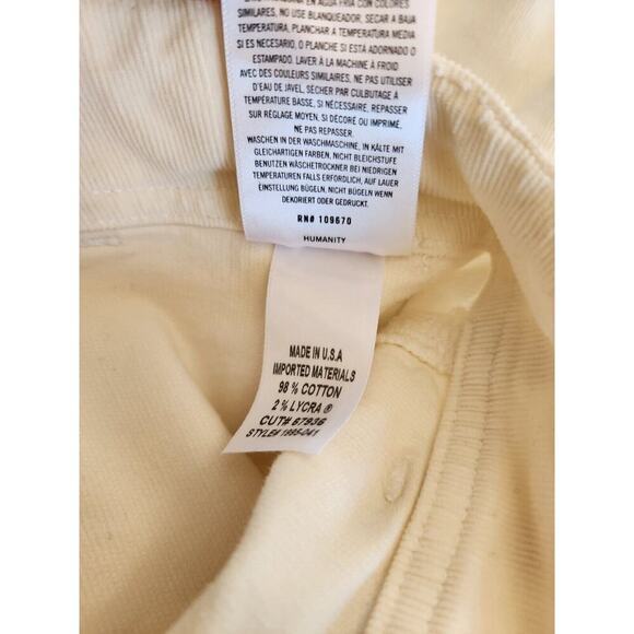 NWT Citizens of Humanity Agni Mid-Rise Utility Corduroy Pants Sz 34 White #8C414 - Picture 12 of 14